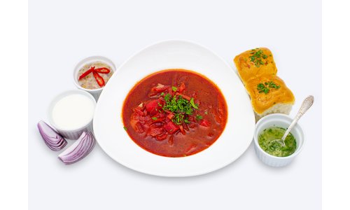 Борщ с пампушками