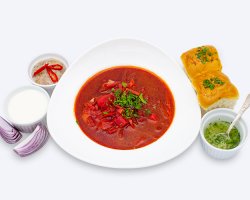 Борщ с пампушками