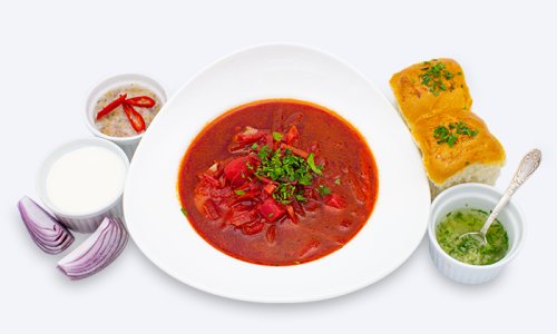 Борщ с пампушками