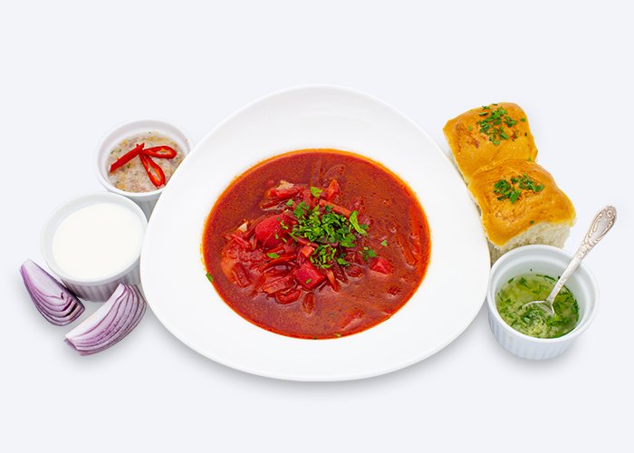 Борщ с пампушками