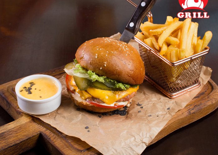 Beef Burger + Fries Beef Burger + Fries