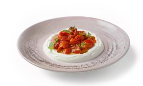 Печеные перцы со сливочным муссом